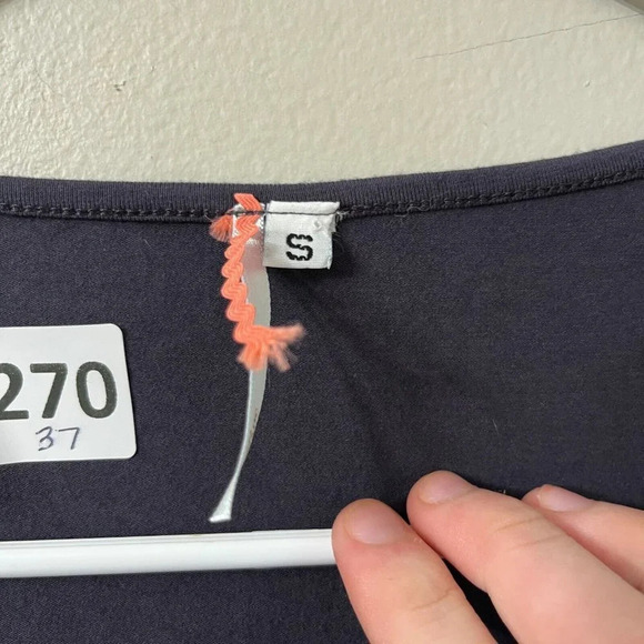 Ric Rac Womens Black Dress 3/4 Sleeve Pleated A-Line Belted Small Tie Back - Picture 4 of 9